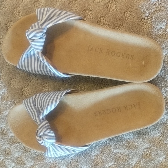 Jack Rogers white and blue striped knotted Phoebe slides - Picture 7 of 7